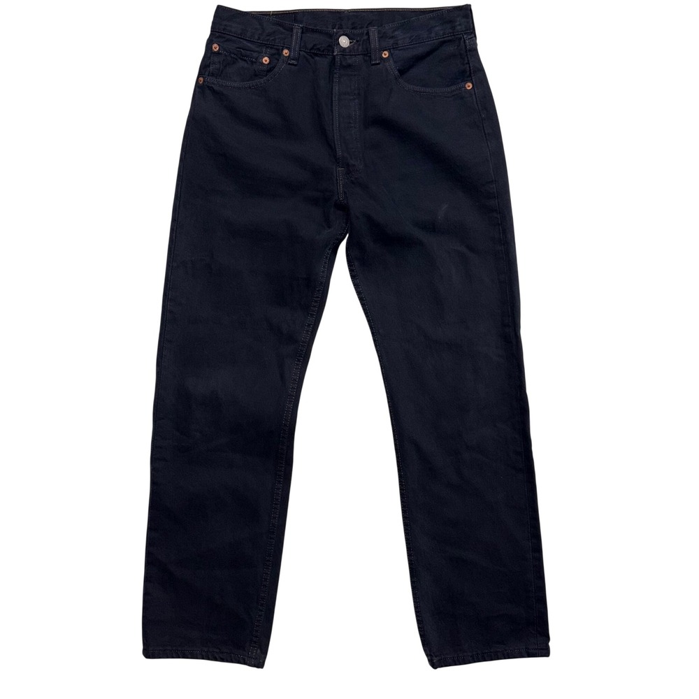 Levis 501 Jeans Mens 30x28 Overdyed Navy Blue Straight Leg Button Fly USA Made